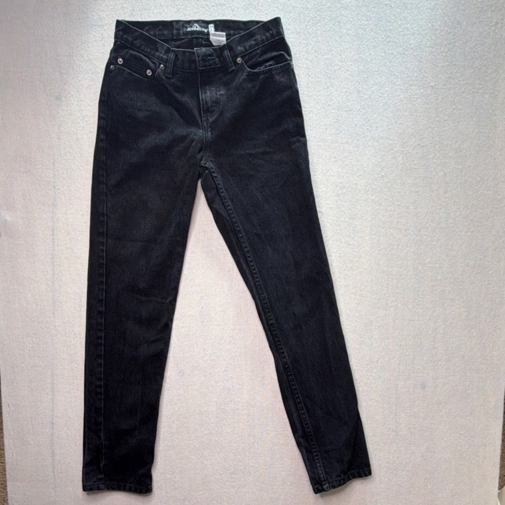 Jordache Girls Black Solid Skinny Jeans, Size 5/6, Button Zip, 100% Cotton